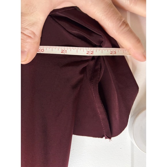 Taylor Burgundy Ruffle Cap Sleeve High-Low Midi Geometric Dress Women's Size 16W - Picture 16 of 16